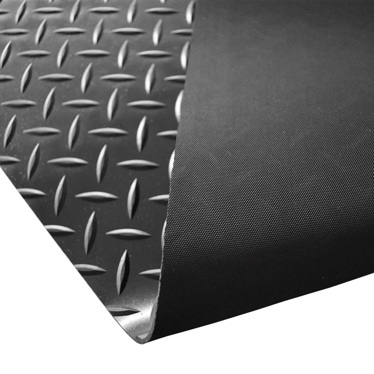 Rubber Flooring Checker Pattern Anti-Slip Thick Shock Absorbing Matting (3mm & 5mm Thick) - 4-Way Stretch