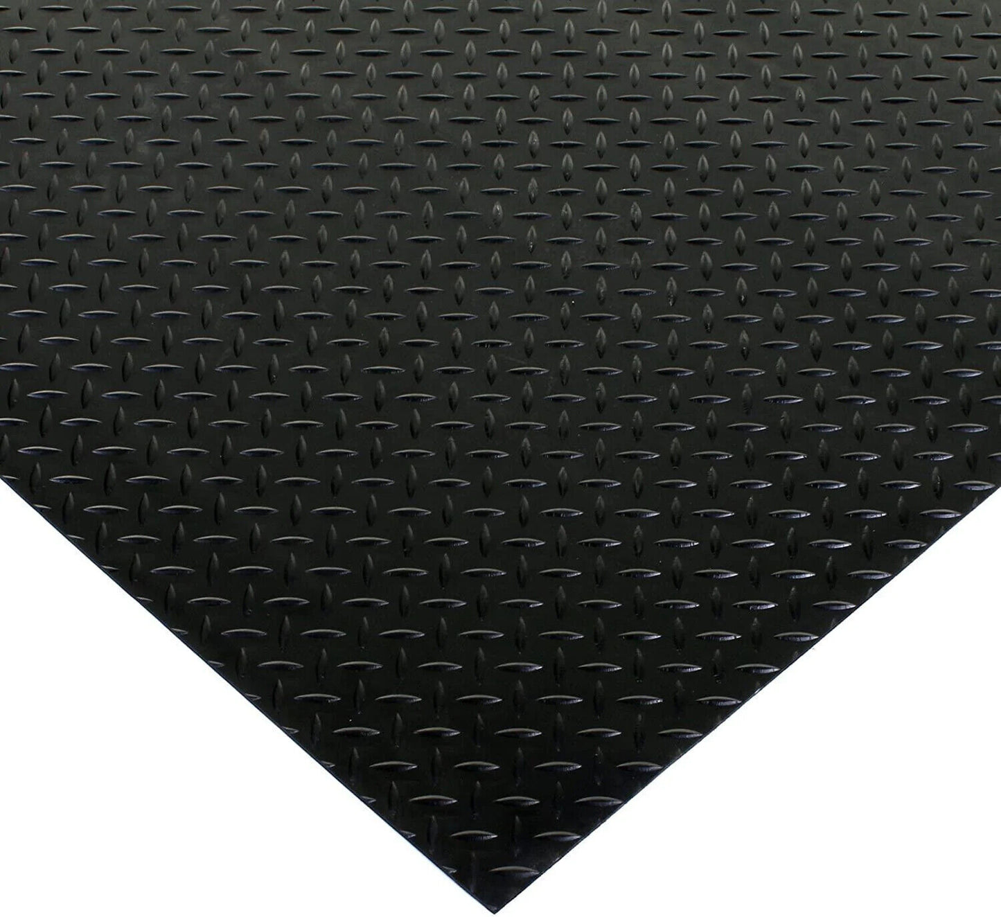 Rubber Flooring Checker Pattern Anti-Slip Thick Shock Absorbing Matting (3mm & 5mm Thick) - 4-Way Stretch