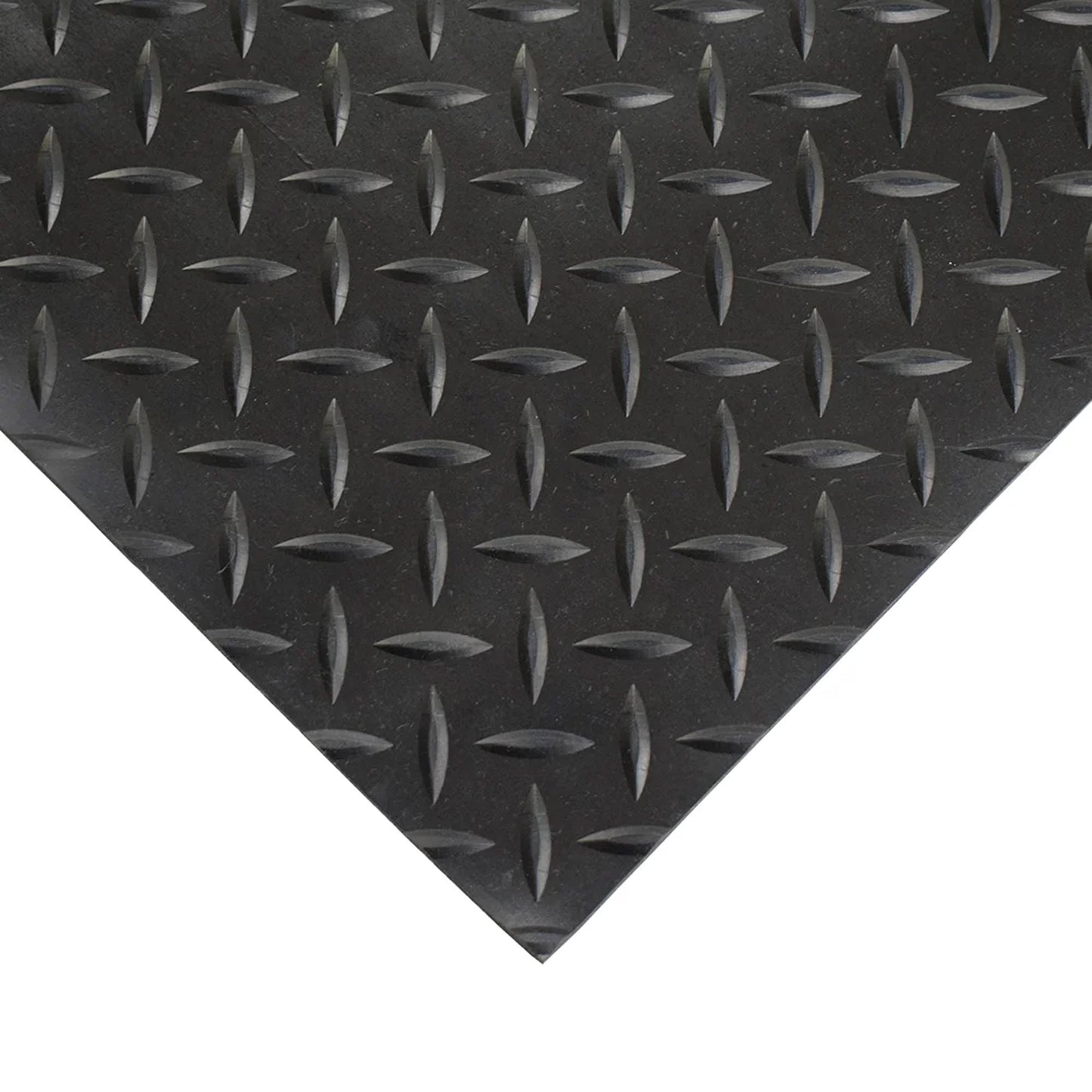 Rubber Flooring Checker Pattern Anti-Slip Thick Shock Absorbing Matting (3mm & 5mm Thick) - 4-Way Stretch