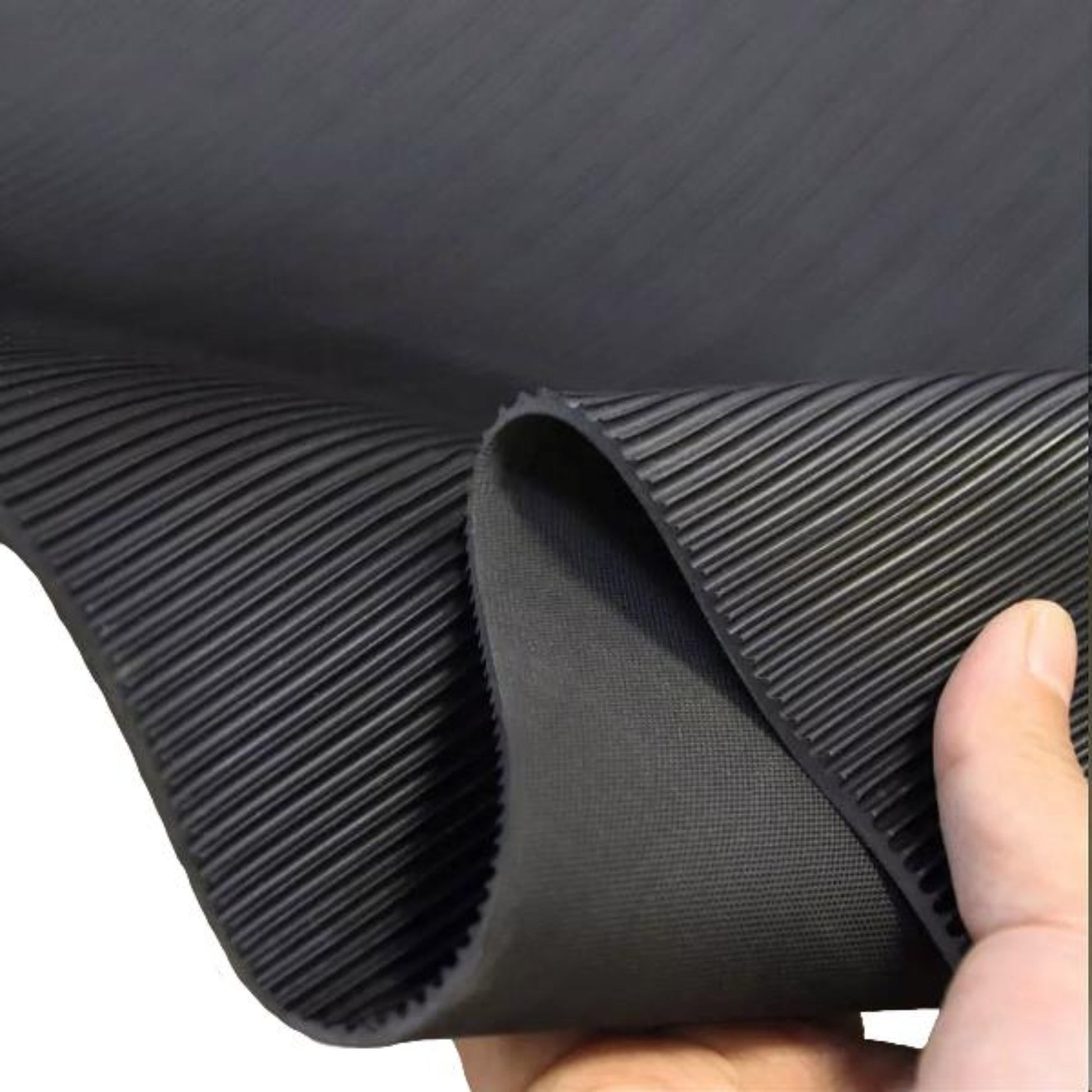 Rubber Flooring Anti Slip Matting Roll - 1.2m Wide Ribbed - 4-Way Stretch