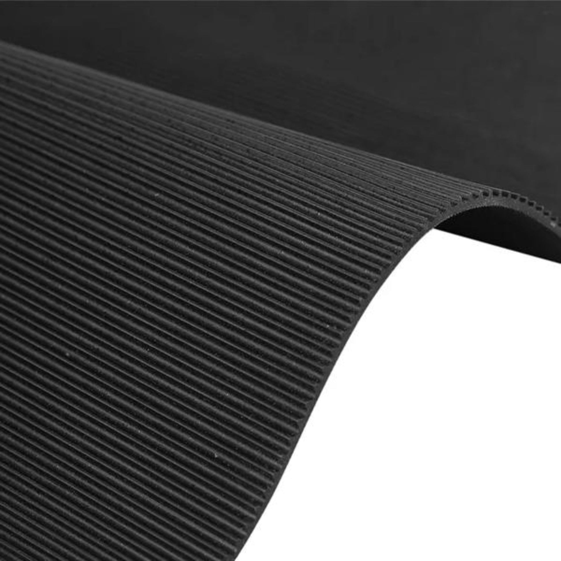 Rubber Flooring Anti Slip Matting Roll - 1.2m Wide Ribbed - 4-Way Stretch