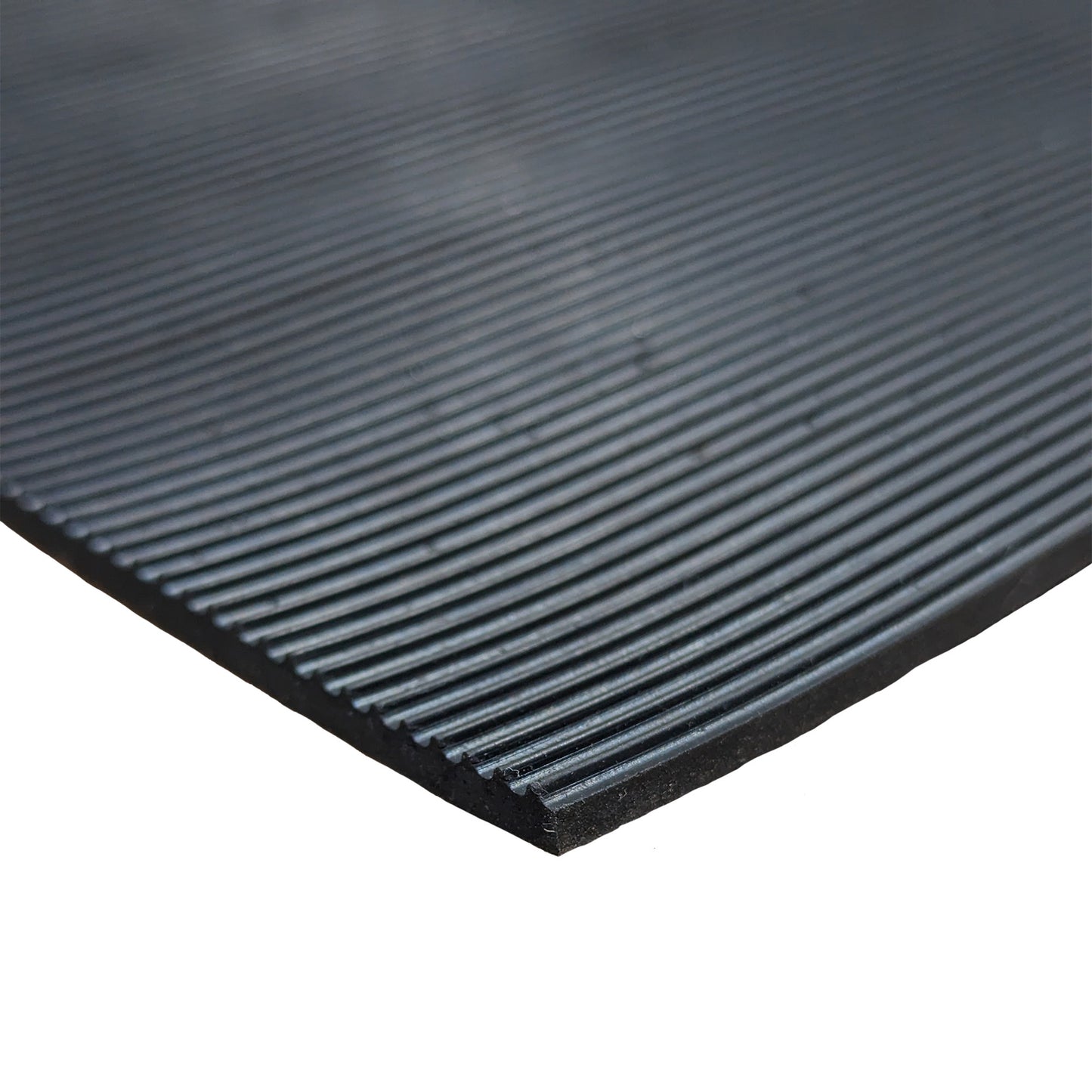 Rubber Flooring Anti Slip Matting Roll - 1.2m Wide Ribbed - 4-Way Stretch