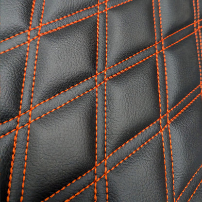 Double Diamond Stitch Pattern Foam Padded  Quilting Faux Leather Vehicale Seat Upholstery Fabric - 4-Way Stretch