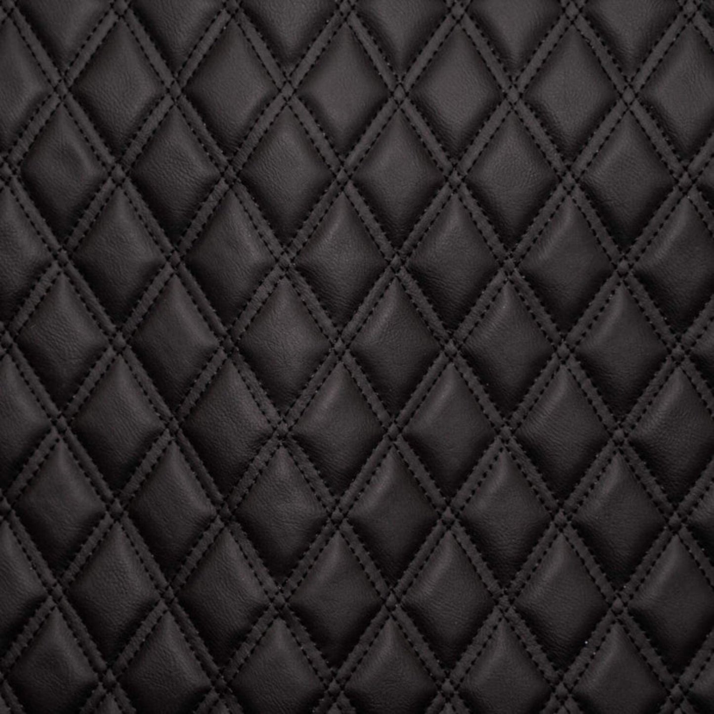 Double Diamond Stitch Pattern Foam Padded  Quilting Faux Leather Vehicale Seat Upholstery Fabric - 4-Way Stretch