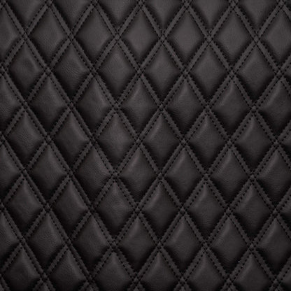Double Diamond Stitch Pattern Foam Padded  Quilting Faux Leather Vehicale Seat Upholstery Fabric - 4-Way Stretch