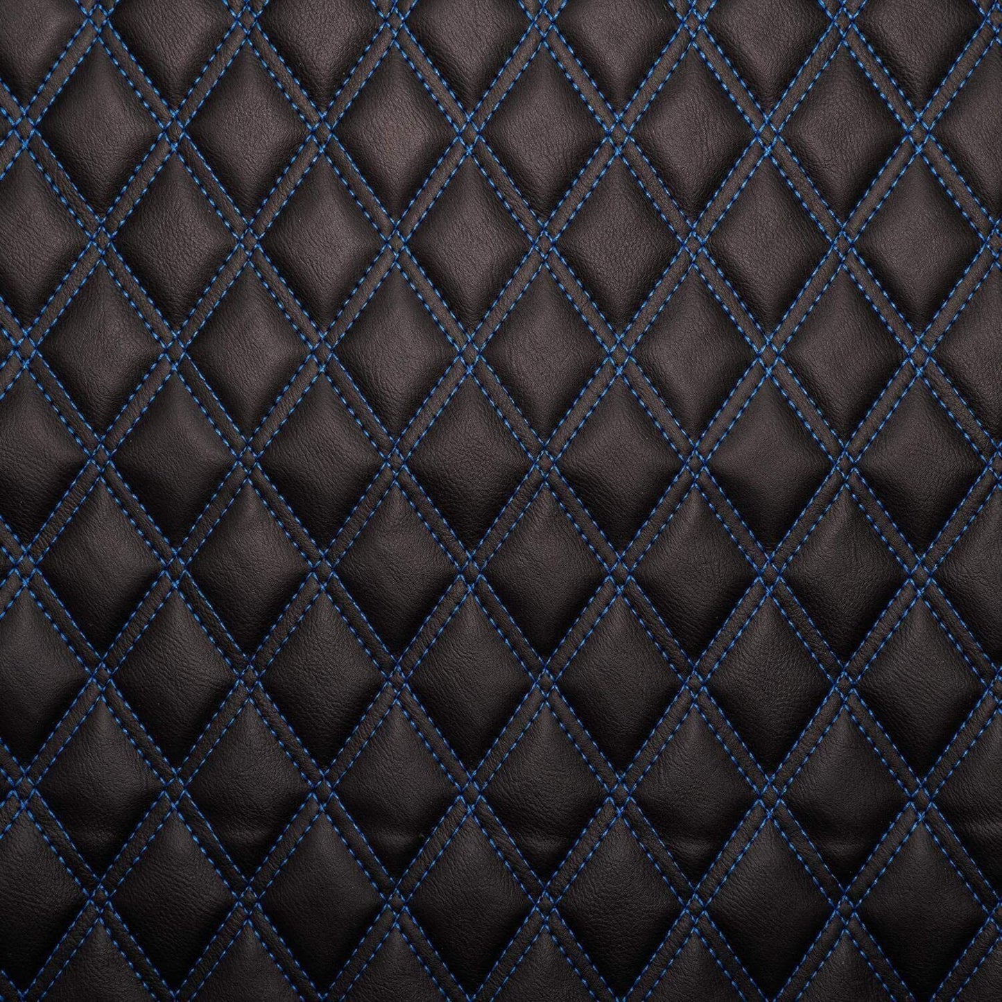 Double Diamond Stitch Pattern Foam Padded  Quilting Faux Leather Vehicale Seat Upholstery Fabric - 4-Way Stretch