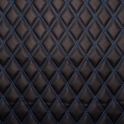 Double Diamond Stitch Pattern Foam Padded  Quilting Faux Leather Vehicale Seat Upholstery Fabric - 4-Way Stretch