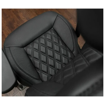 Double Diamond Stitch Pattern Foam Padded  Quilting Faux Leather Vehicale Seat Upholstery Fabric - 4-Way Stretch