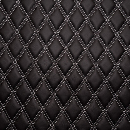 Double Diamond Stitch Pattern Foam Padded  Quilting Faux Leather Vehicale Seat Upholstery Fabric - 4-Way Stretch